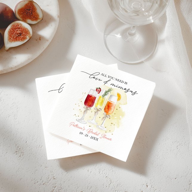 All You Need Is Love & Mimosas Bridal Shower Napkins (Creator Uploaded)