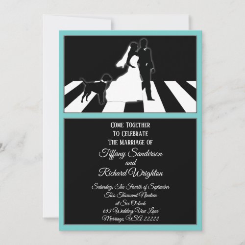 All You Need Is Love Music Dog Wedding Invitation