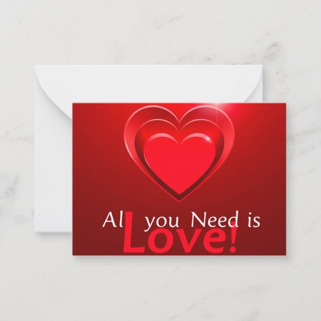 All you need is Love Note Card (Front)