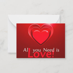 All you need is Love Note Card