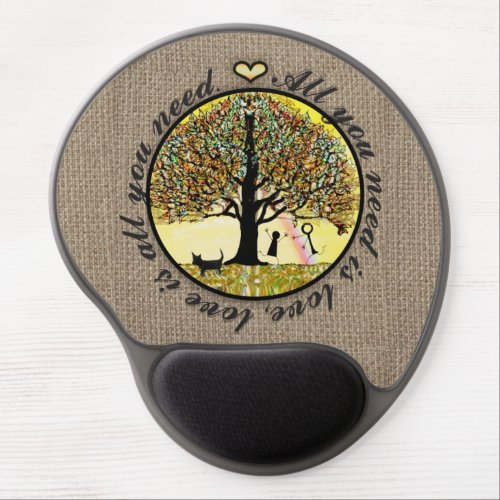All You Need is Love on Burlap Gel Mouse Pad