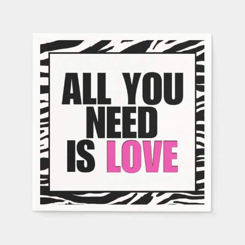 ALL YOU NEED IS LOVE PAPER NAPKINS