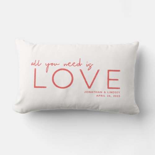 All you need is love Personalized Lumbar Pillow