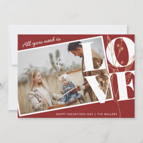 All You Need Is Love Photo Valentines Holiday Card