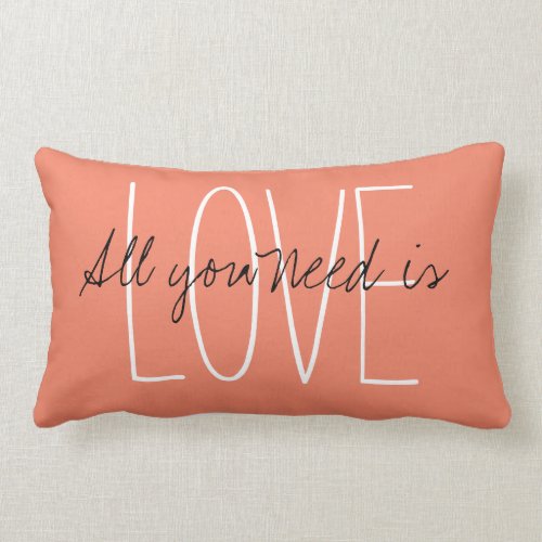 All you Need is | Love Pink Lumbar Pillow