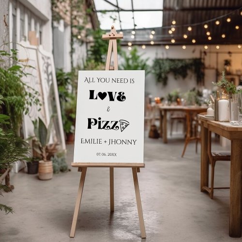 All you need is love  pizza bridal shower foam board