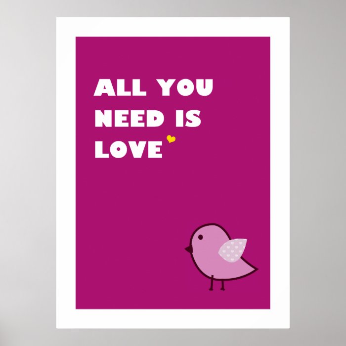 all you need is love   poster (pink)