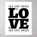 all you need is love - poster (pink) | Zazzle