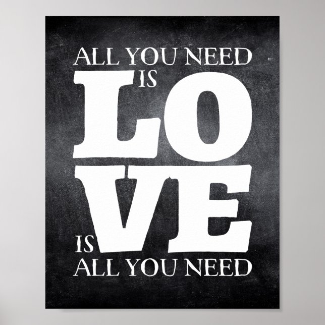 All You Need is Love Quote Poster (Front)