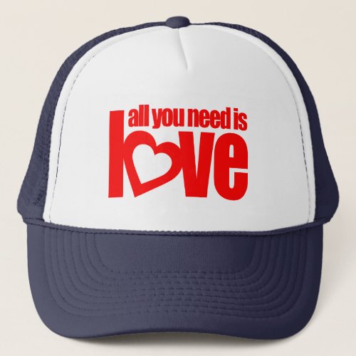 all you need is love red hat  cap