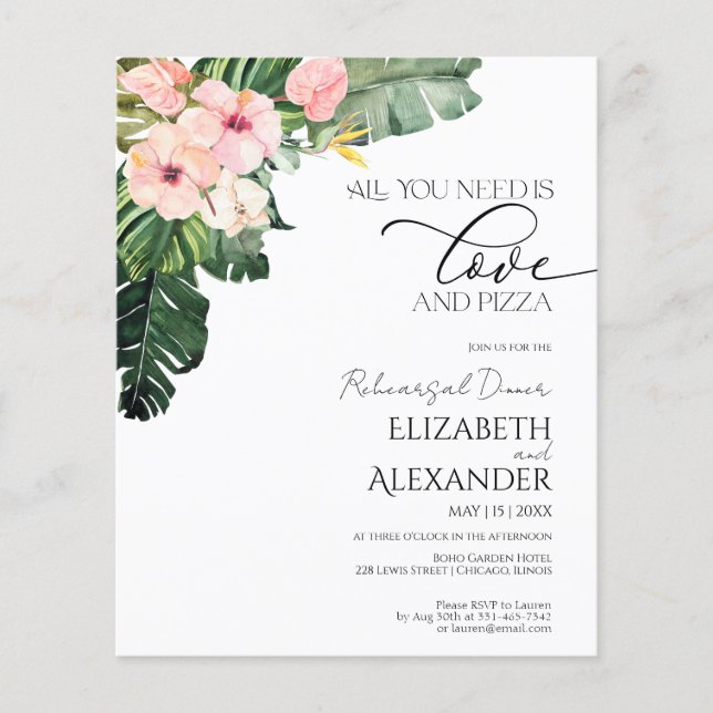All you need is Love Rehearsal Dinner Invitation (Front)