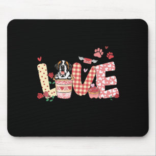 All You Need Is Love Saint Bernard And Coffee Vale Mouse Pad