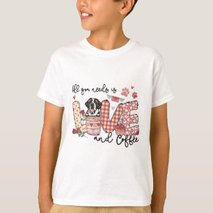 All You Need Is Love Saint Bernard And Coffee Vale T-Shirt