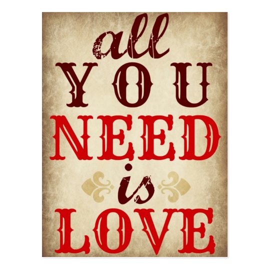 All You Need is LOVE Save the Date Postcard