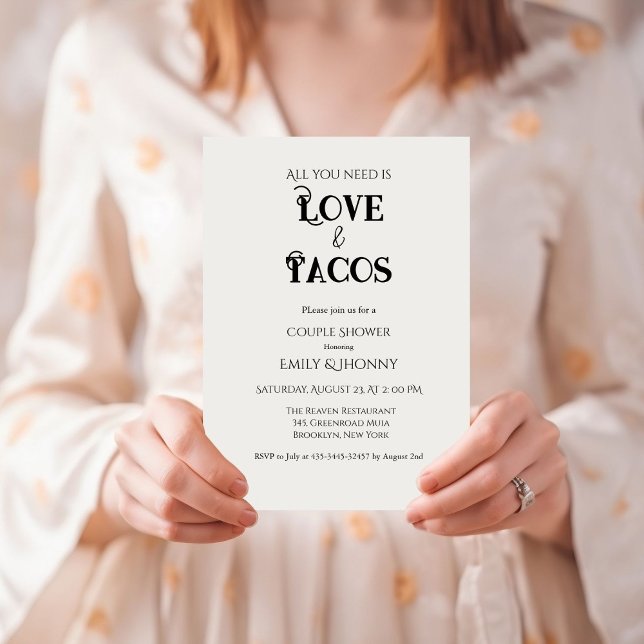 All you need is love & tacos Bridal Shower  Announcement (Creator Uploaded)