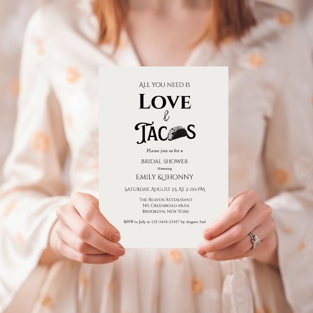 All you need is love & tacos Bridal Shower  Announcement (Creator Uploaded)