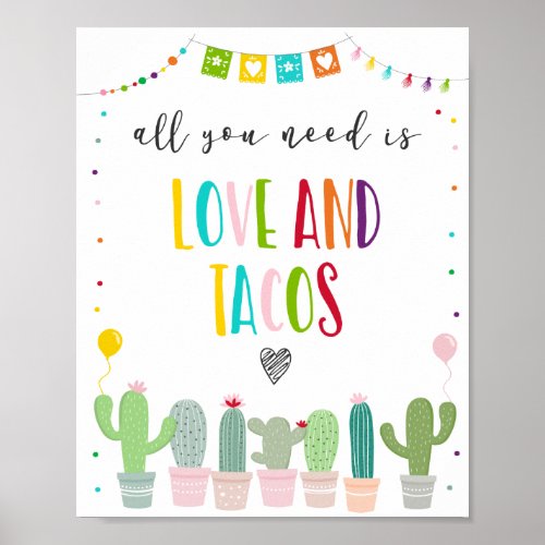 All You Need Is Love  Tacos Fiesta Sign