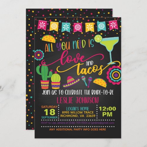 All You Need is Love  Tacos Invitation _ Bridal B
