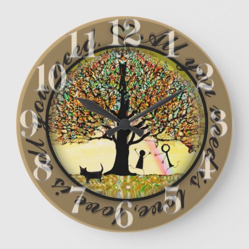 All you need is love tree of life large clock