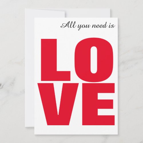 All You Need Is Love Valentine Card