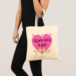 All You Need Is Love – Valentine Heart Design Tote Bag
