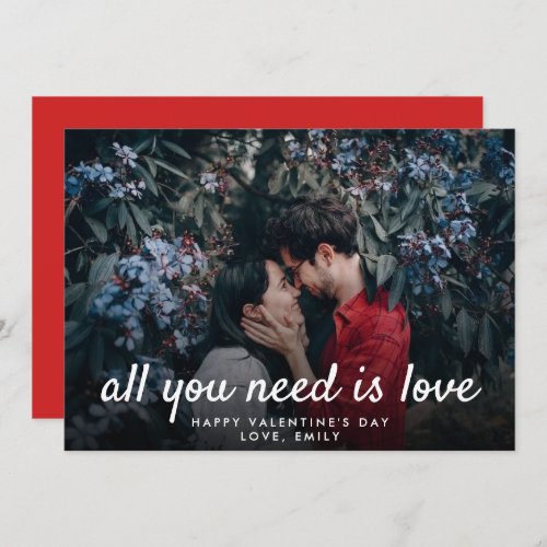 All you need is love valentines day card