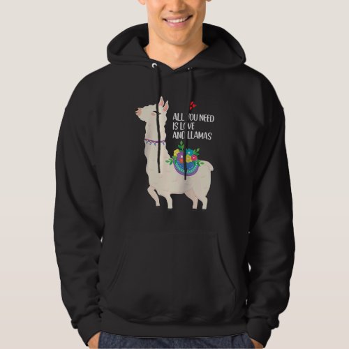 All You Need Is Love Valentines Day Llama Raglan Hoodie