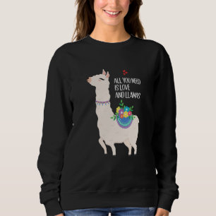 All You Need Is Love Valentine's Day Llama Sweatshirt