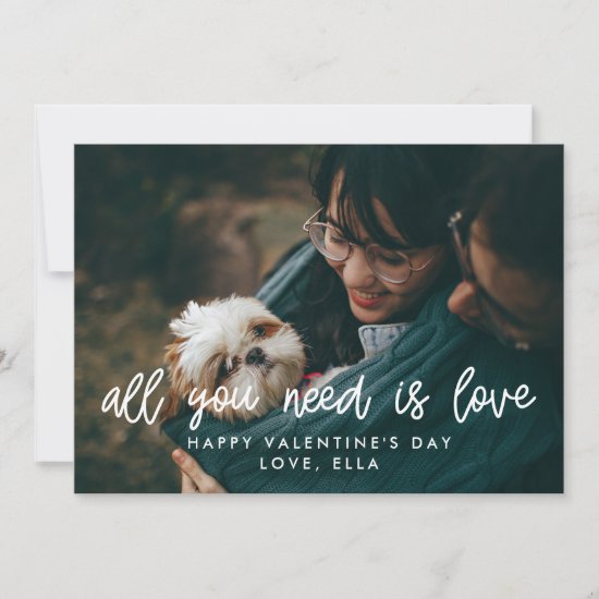 All you need is love Valentine's day photo card