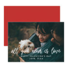 All you need is love Valentine's day photo card
