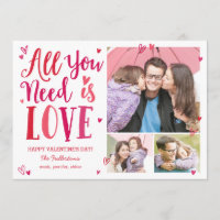 All You Need Is Love Valentine's Day Photo Cards