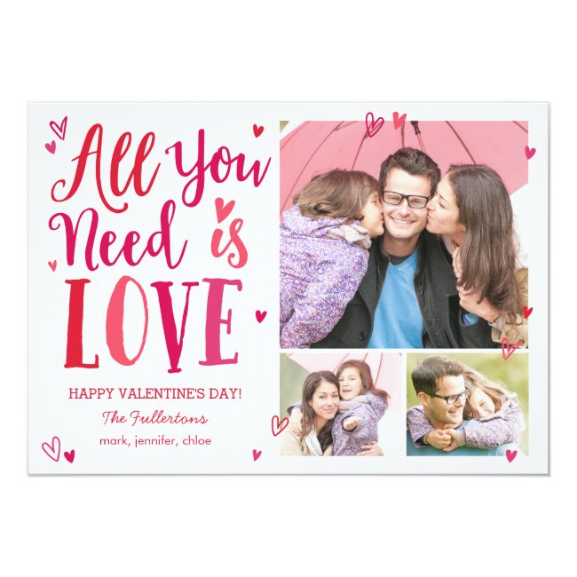 All You Need Is Love Valentine's Day Photo Cards