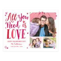 All You Need Is Love Valentine's Day Postcard