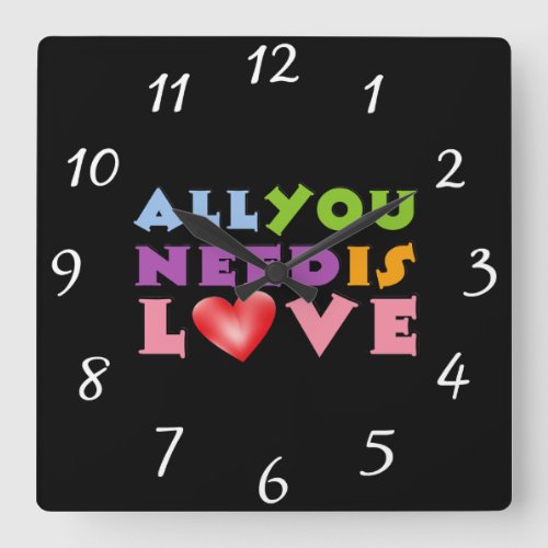 All You Need Is Love Wall Clock