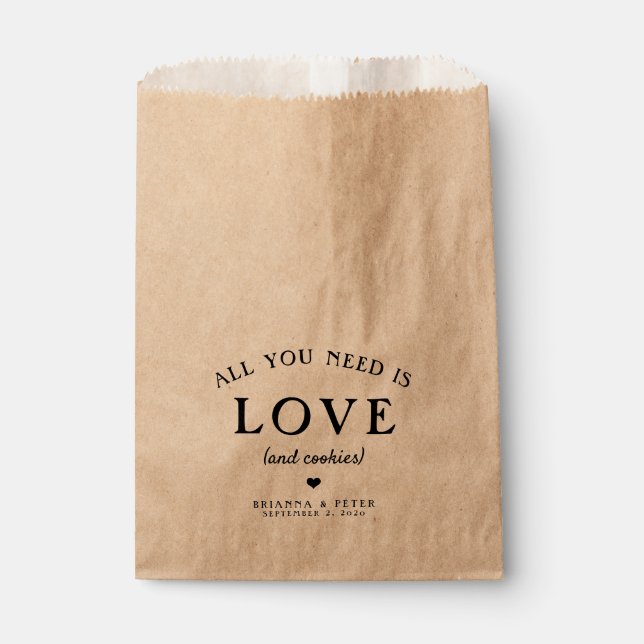 All You Need Is Love Wedding Favor Bags (Front)