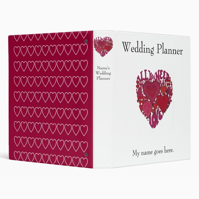 All You Need is Love Wedding Planner 3 Ring Binder (Background)
