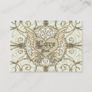 All You Need is Love with Angel Wings & Heart Business Card