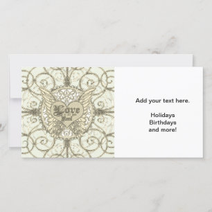 All You Need is Love with Angel Wings & Heart Holiday Card