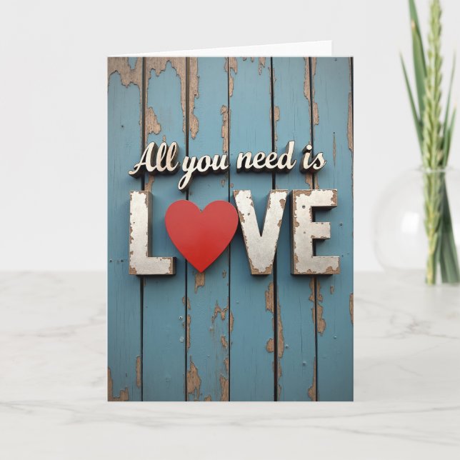 All You Need Is Love Wood Card (Front)