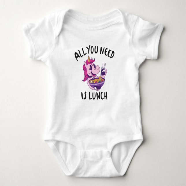 All you need is lunch baby bodysuit (Front)