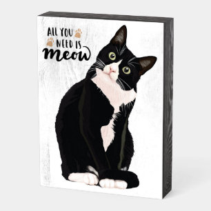 All you need is meow Cat Wooden Box Sign