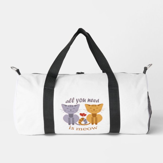 All you need is meow Valentine cats Duffle Bag (Front)