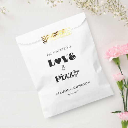 All you need is pizza  Love bridal shower favor  Favor Bag