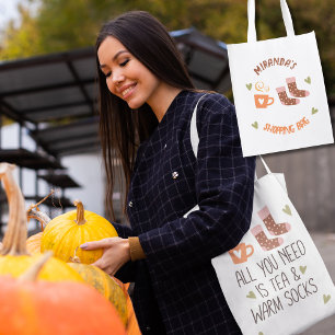 All you need is Tea & Warm socks personalized Grocery Bag