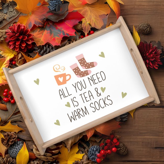 All you need is Tea & Warm socks seasonal  Serving Tray (All you need is Tea & Warm socks seasonal Serving Tray)