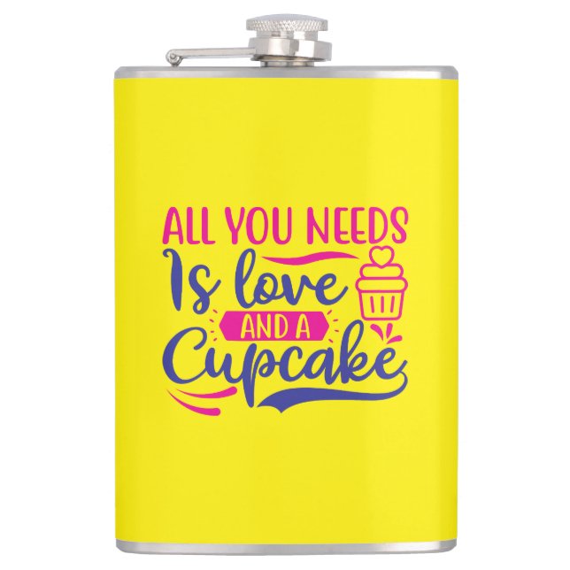All You Needs is Love And Cupcake-67518 Flask (Front)