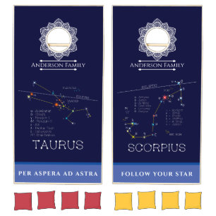 All Zodiac Constellations INSIDE Customizable Cornhole Set