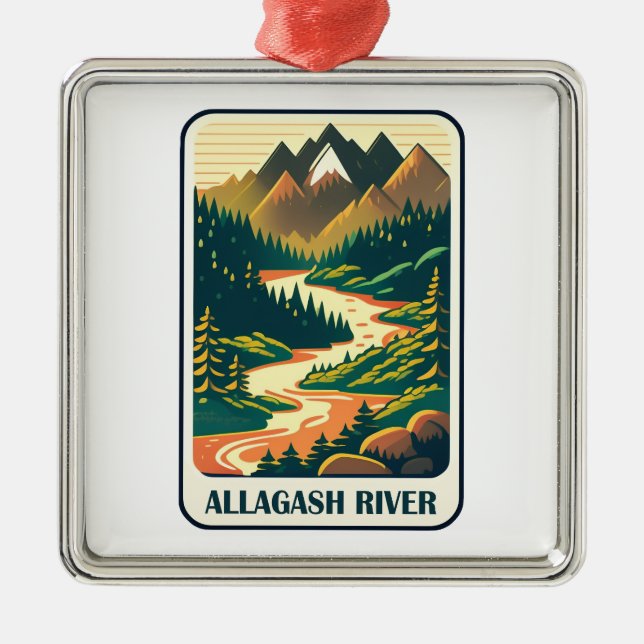 Allagash River Maine Colors Metal Ornament (Front)