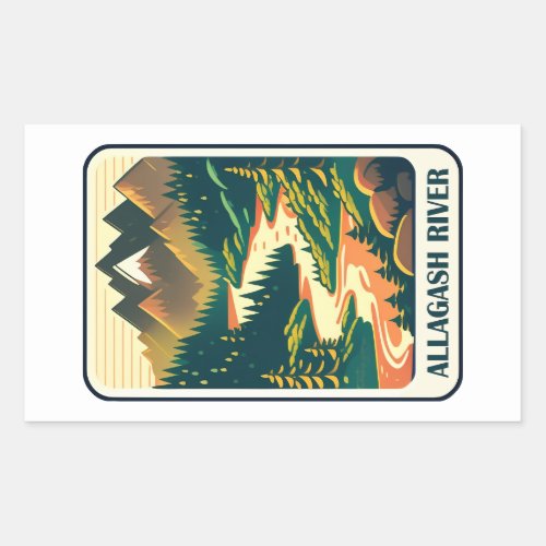 Allagash River Maine Colors Rectangular Sticker