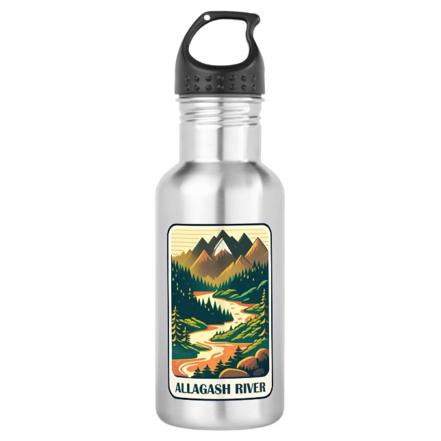 Allagash River Maine Colors Stainless Steel Water Bottle (Front)